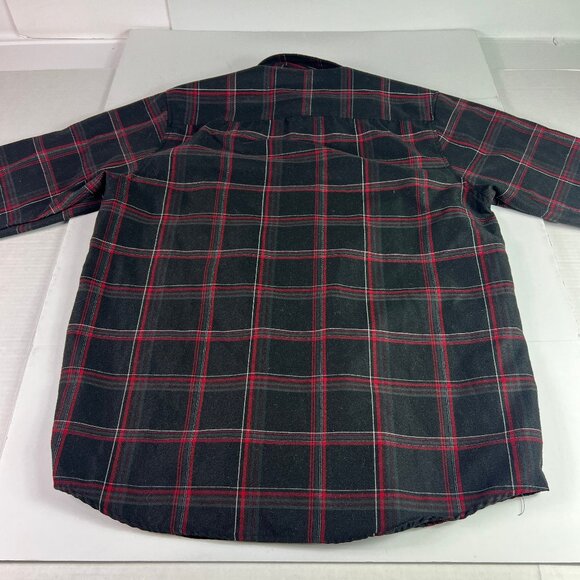 Dixxon Snap On Tool Flannel Shirt Adult Large Black Plaid Button Up Long Sleeve - Picture 13 of 16